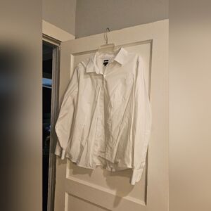 Talbot's Non-Iron White Button-Up Shirt, Size 16